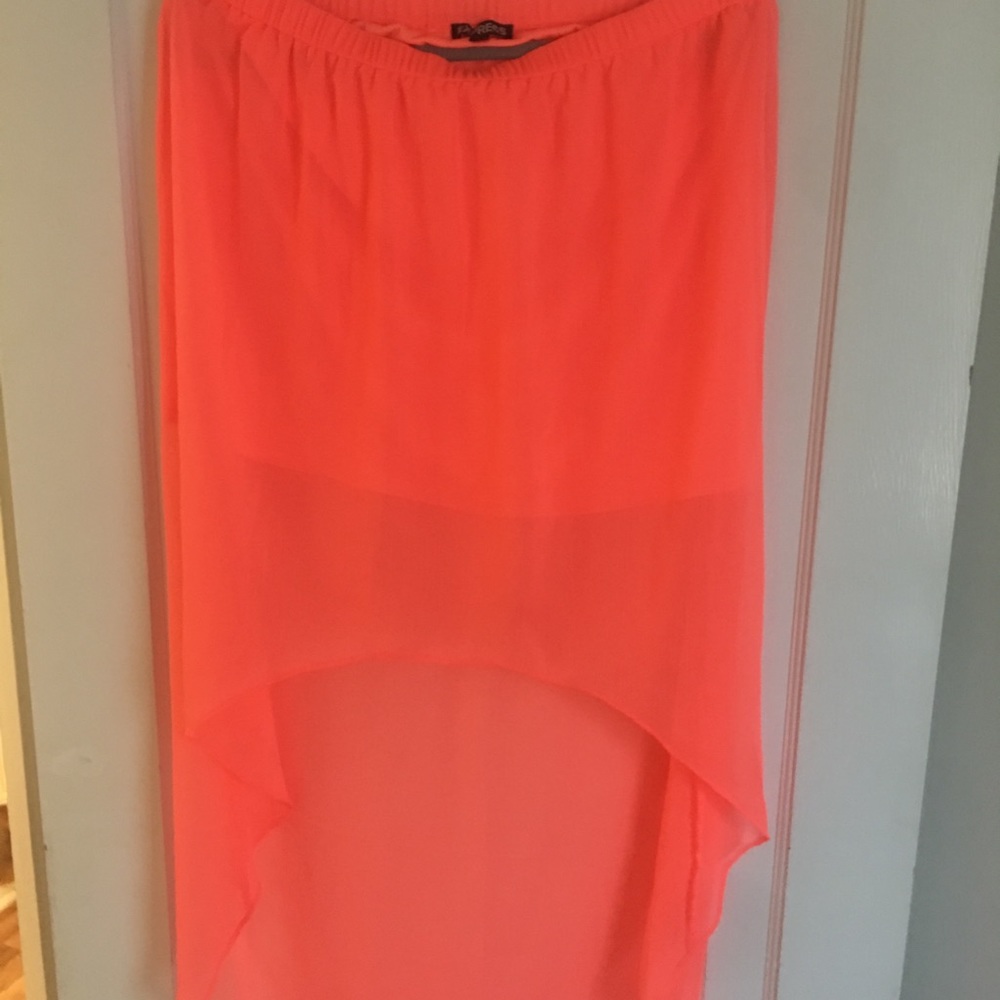 Express hi-lo sheer skirt
